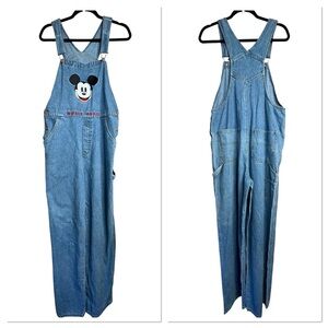 Vintage Disney Catalog Embroidered Mickey Mouse Denim Overalls Women’s Large